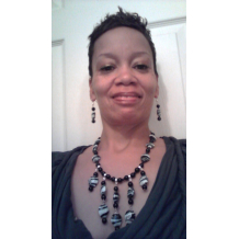 Kiki Wearing Black Lampwork Statement Piece